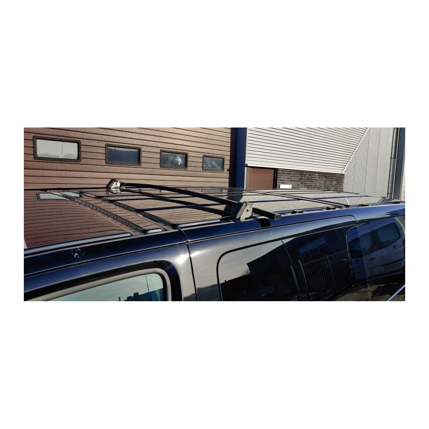 Barres De Toit Pour Opel Vivaro 2014-2023 - Lot De 2, Aluminium Noir - Compatibles Rails Ouverts, Pour Porte-vélos, Coffre, Ski