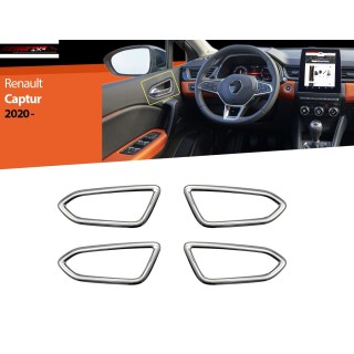 Entourage Poignée Interieur RENAULT CAPTUR 2020 AUJOURD'HUI INOX 4 PIECES