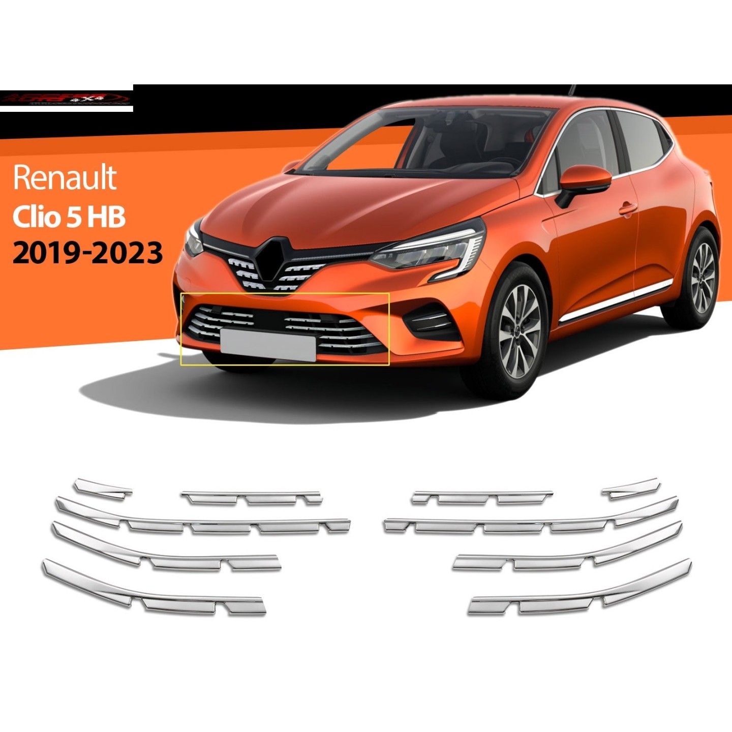 Baguette Chromée Peugeot 308 Baguette Chromée Inférieure Pour Calandre Peugeot 308 II SW (2014-2023) - Luxyline - Adhésif 3M