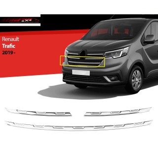 element grille calandre RENAULT TRAFIC 2019 2024 INOX CHROME 3 PIECES