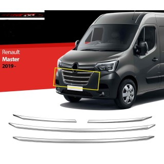 ment grille calandre RENAULT MASTER 2019 2024 INOX CHROME 4 PIECES