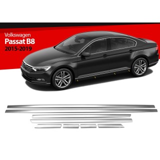 Baguette Porte VOLKSWAGEN PASSAT BERLINE 2015 2019 INOX CHROME Set Complet 8 PIECES