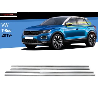 Baguette Fenetre VOLKSWAGEN T-ROC 2019 2021 INOX CHROME Set 4 PIECES