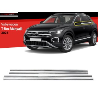 Baguette Fenetre VOLKSWAGEN T-ROC 2021 AUJOURD'HUI INOX CHROME Set 4 PIECES