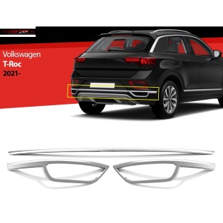 Entourage Echappement VOLKSWAGEN T ROC 2021 AUJOURD'HUI INOX CHROME Set 3 PIECES