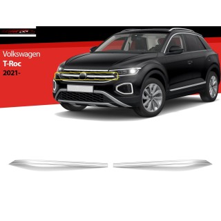 Element Grille Calandre VOLKSWAGEN T ROC 2021 2024 INOX CHROME 2 PIECES