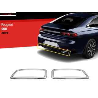 Entourage Echappement PEUGEOT 508 2019 AUJOURD'HUI INOX CHROME Set 2 PIECES