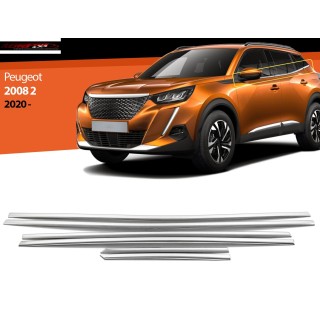 Baguette Fenetre PEUGEOT 2008 2020 AUJOURD'HUI INOX CHROME Set 6 PIECES