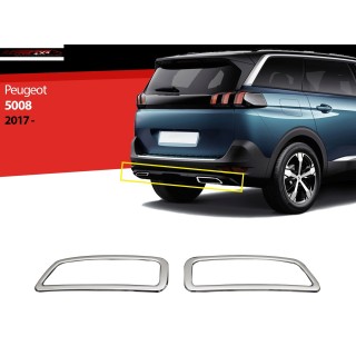 Entourage Echappement PEUGEOT 5008 2017 AUJOURD'HUI INOX CHROME Set 2 PIECES