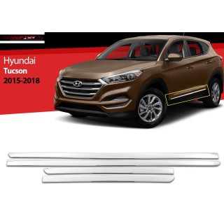 Baguette Porte HYUNDAI TUCSON 2015 2018 INOX CHROME Set Complet 4 PIECES