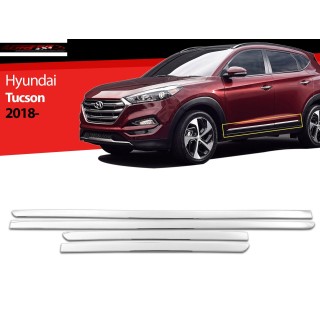 Baguette Porte HYUNDAI TUCSON 2018 2021 INOX CHROME Set Complet 4 PIECES