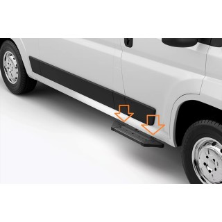 Marche Pieds PEUGEOT BOXER 2006 AUJOURD'HUI PORTE AVANT INOX PLAT NOIR