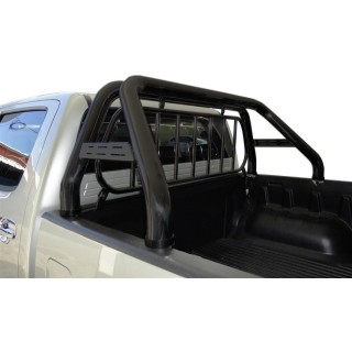 ROLL BAR TOYOYA HILUX 2016 2020 INOX NOIR DOUBLE BARRES GRILLE PROTECTION LUNETTE ARRIERE