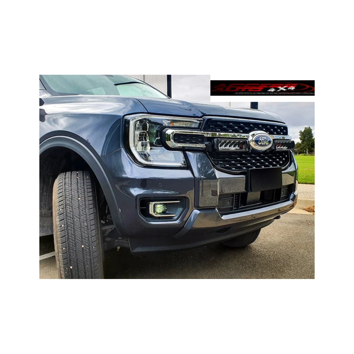 Kit 2 Lampes LED à Monter Dans La Calandre Pour Ford Ranger Raptor 2022+ - Feux De Jour, Homologation E, 3 Modes, Noir - BLACK SERIES 11,2"