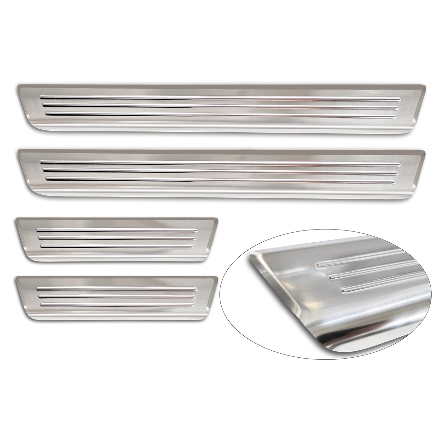 Protections Seuils De Porte Acier Inox Pour Skoda Kamiq I (2019+) - Kit 4 Pièces Adhésif Anti-rayures