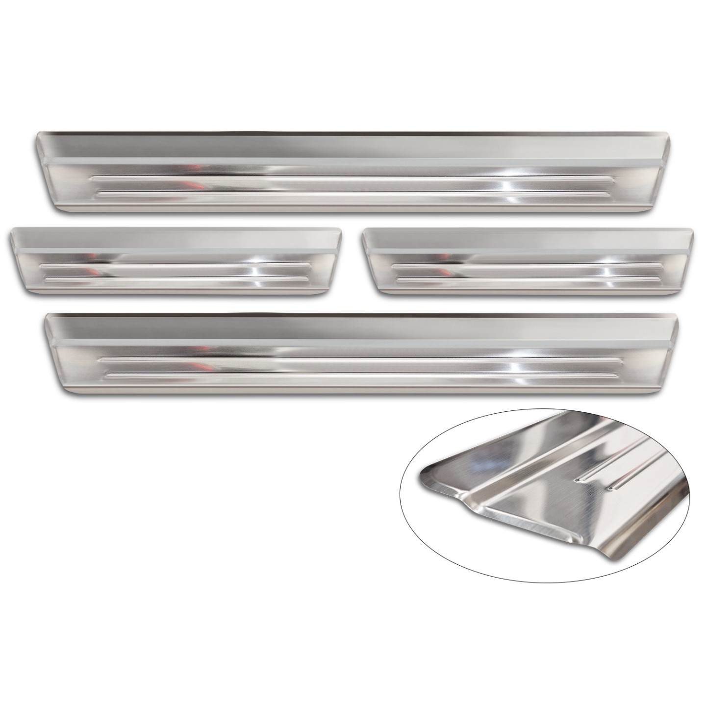 4 Pièces Protecteur Seuil Porte Voiture Pour Fiat 500X 2015-2023 2024, Plaques Plinthes En Acier Inoxydable Pédale De Couverture De Seuil ,Silver