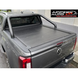 ROLL BAR VOLKSWAGEN AMAROK 2023 AUJOURD'HUI DOUBLE BARRES INOX 76mm NOIR Sport Design couvre benne Mountain Top