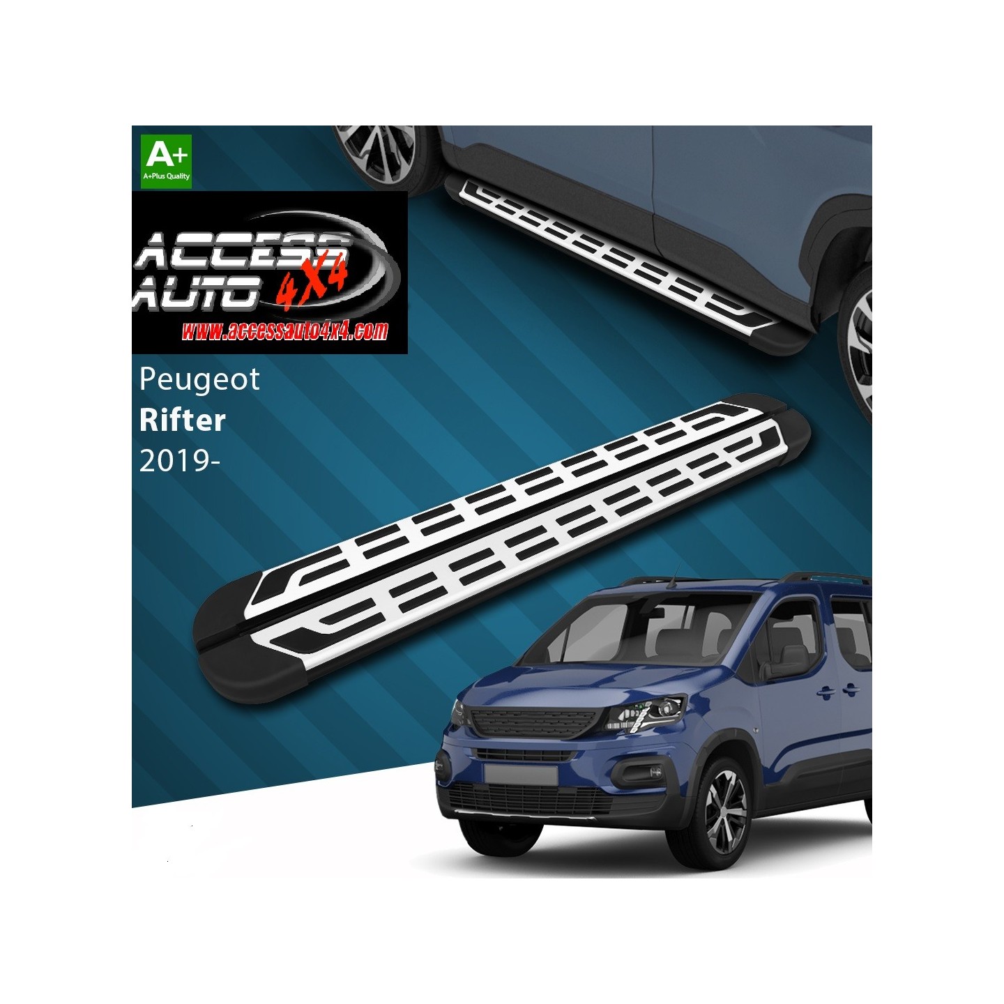 Barres De Toit Apline Compatibles Peugeot Rifter 2019-2022 - Modèle Fly - 3 Barres Aluminium Gris - Pour Coffre, Vélo, Ski