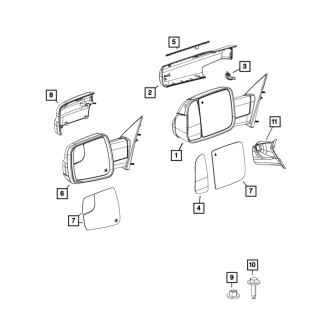 Retroviseur RAM 1500 2019 AUJOURD'HUI DROIT 68276510A