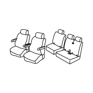 Housses siege auto VOLKSWAGEN TRANSPORTER T6.1 2020 AUJOURD'HUI 5 PLACES - Access Auto 4x4