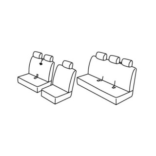 Housses siege auto VOLKSWAGEN TRANSPORTER T6.1 2020 AUJOURD'HUI 6 PLACES - Access Auto 4x4