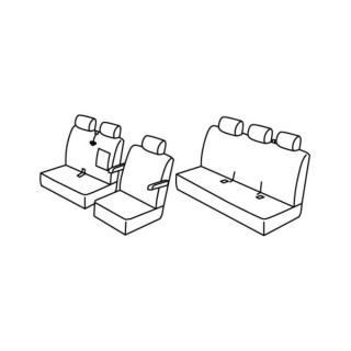 Housses siege auto VOLKSWAGEN TRANSPORTER T6.1 2020 AUJOURD'HUI 6 PLACES - Access Auto 4x4