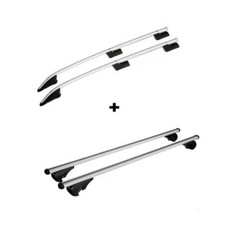 Barres de Toit DACIA DOKKEER 2012 2012 SET Longitudinales + Transversales Aluminium Gris