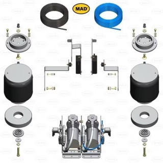 KIT Suspension Pneumatique Arriere pour VOLKSWAGEN CADDY 2021 AUJOURD'HUI avec Compresseur Panneau Specifique