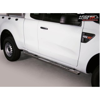 marche pieds FORD RANGER 2012 2022 Inox Ovale Super Cabine