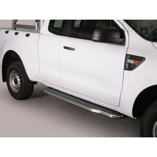 marche pieds FORD RANGER 2012 2022 Inox Plat Super Cabine