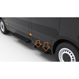 Marche Pieds RENAULT MASTER 2019 2024 PORTE AVANT INOX PLAT NOIR