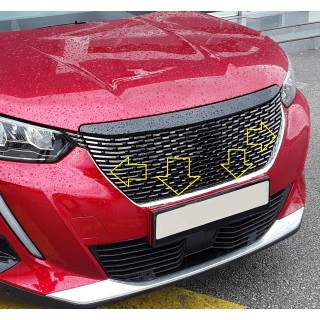 Baguette Calandre PEUGEOT 2008  2020 2024 INOX CHROME 3 PIECES - Access Auto 4x4