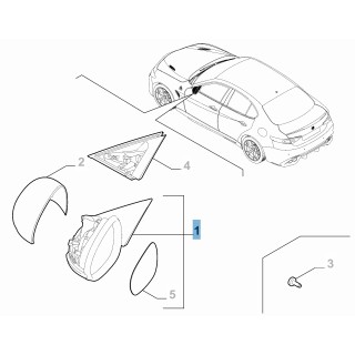Rétroviseur extérieur gauche ALFA ROMEO GIULIA 2016 AUJOURD'HUI chauffant électriquement rabattable amorcé à mémoire 156124252