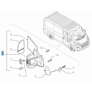 Rétroviseur extérieur gauche FIAT DUCATO 2018 AUJOURD'HUI 735773393