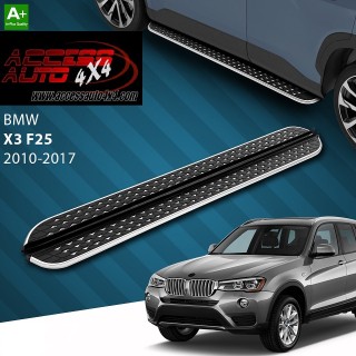 marche pieds BMW X3 2010 2017 Aluminium DMC Noir Poli