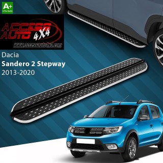 marche pieds DACIA SANDERO STEPWAY 2013 2020 Aluminium DMC Noir Poli