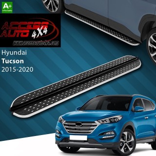 marche pieds HYUNDAI TUCSON 2015 2020 Aluminium DMC Noir Poli - Access Auto 4x4