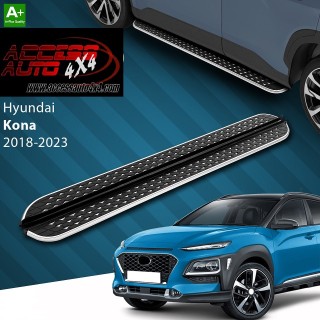 marche pieds HYUNDAI KONA  2018 2023 Aluminium DMC Noir Poli - Access Auto 4x4