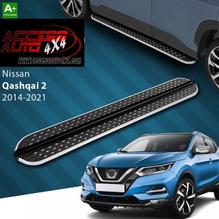 marche pieds NISSAN QASHQAI 2014 2021 Aluminium DMC Noir Poli