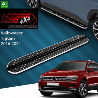marche pieds VOLKSWAGEN  TIGUAN 2016 2024 Aluminium DMC Noir Poli - Access Auto 4x4