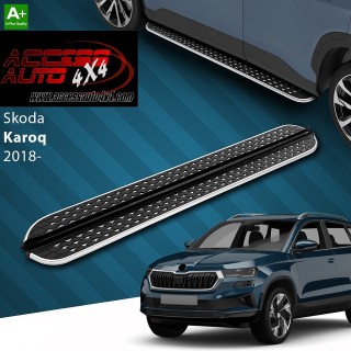 marche pieds SKODA KAROQ 2018 AUJOURD'HUI Aluminium DMC Noir Poli