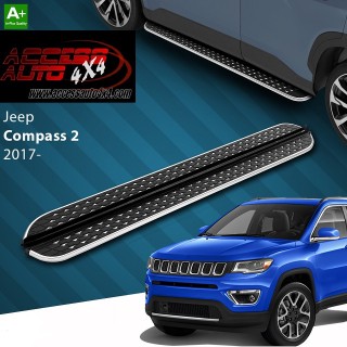 marche pieds JEEP COMPASS 2017 AUJOURD'HUI  Aluminium DMC Noir Poli