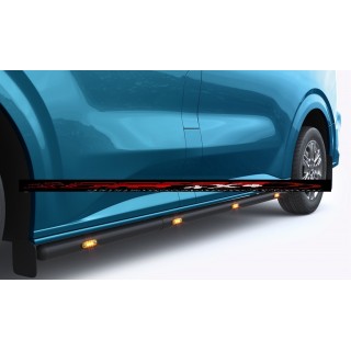 marche pieds FORD TRANSIT CUSTOM LONG 2024 AUJOURD'HUI INOX tubulaire NOIR LNE 60mm