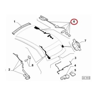 Dispositif de guidage droit souple Capote Fiat 500 de l'année 2015 REF 77367716