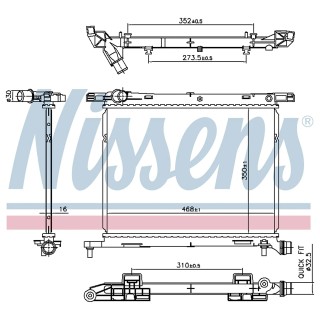 Radiateur moteur Fiat 500 de 2015 1.0 Fiat Panda de 2016 1.0  REF 52209267