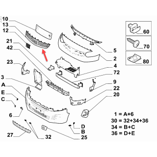 Calandre origine Fiat Scudo à partir de 2022 Fiat Ulysse à partir de 2022 REF 9848019480