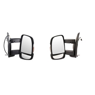 Set Rétroviseur extérieur droit gauche Fiat Ducato Type 250 Peugeot Boxer Citroen Jumper manuel bras moyen 16W REF 735480885