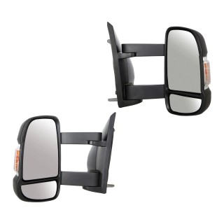 Set Rétroviseur extérieur droit gauche Fiat Ducato Type 250 Peugeot Boxer Citroen Jumper electrique bras long 16W REF 735424399