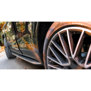 MARCHE PIEDS PORSCHE CAYENNE 2018 2024 Aluminium Plat DESIGN - AccessAuto4x4