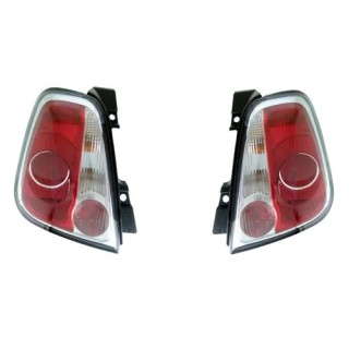 Jeu feux arrière avec bordure noire Fiat 500+Abarth Cabrio (Black Line) P21W + PY21W + RY10W REF 5650218